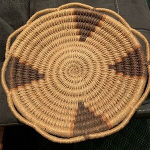 Handmade Coil Woven Twine Basket Santa Fe Style Native American Bowl